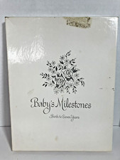 Vtg Baby Milestones Book Birth to Seven C.R Gibson 1968 Journal Album Blue NIB
