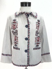 MAX STUDIO LONDON Blazer Southwestern/Pin Stripes/Floral Jacket Womens S 188