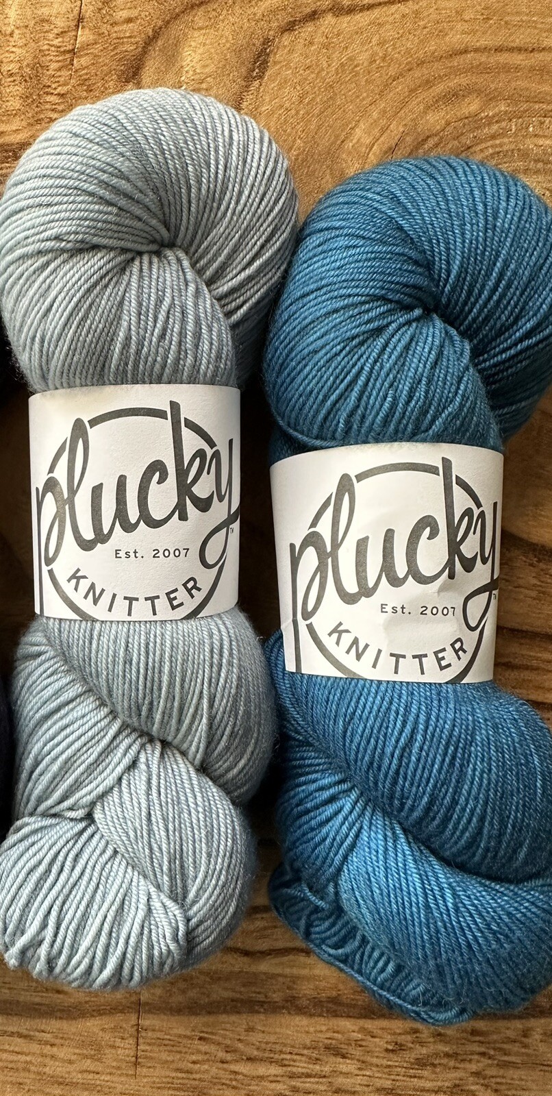 Two Skeins Plucky Knitter Primo Fingering MCN Yarn Merino, Cashmere