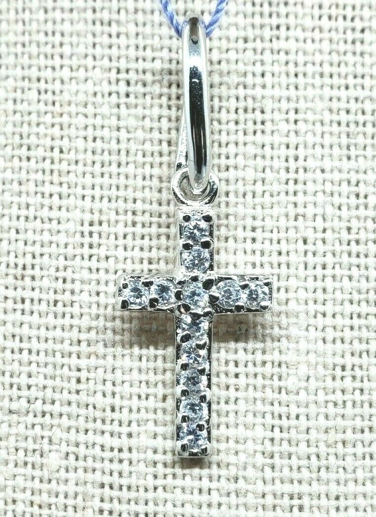 925 sterling silver white cubic zirconia cross charm B3111D | eBay