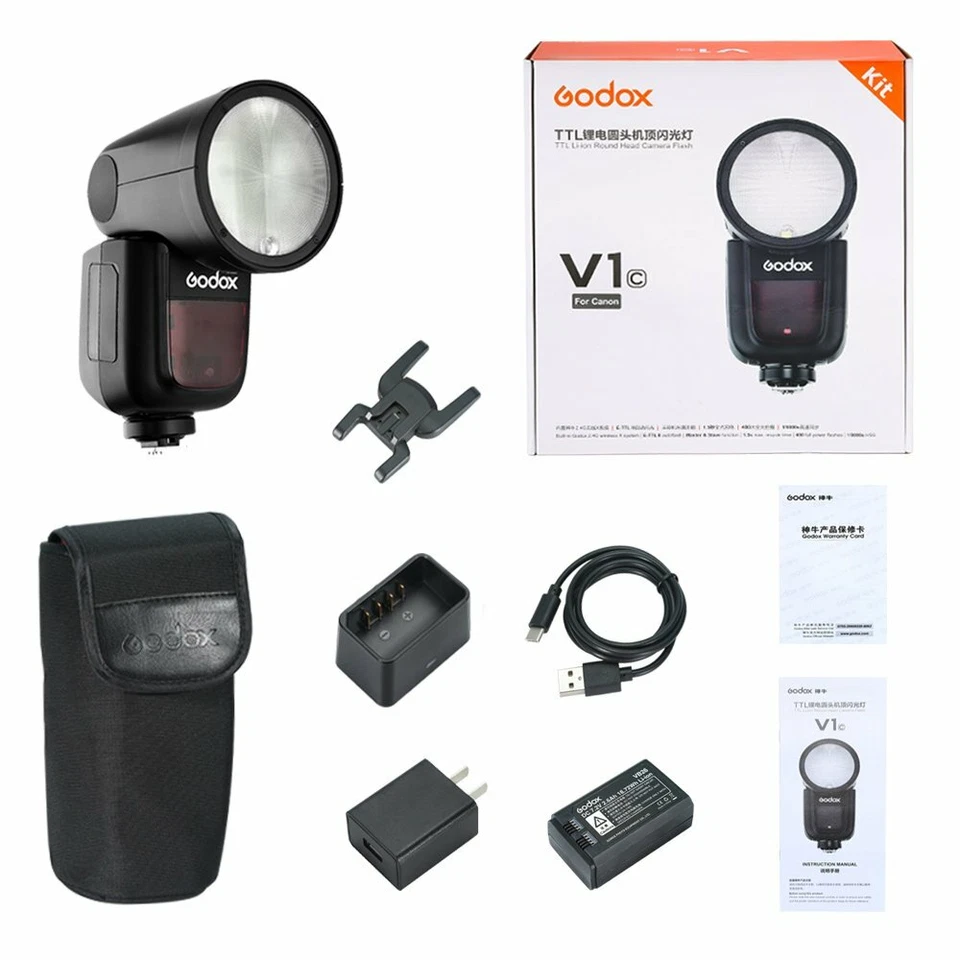 Godox V1C TTL 1/8000s HSS Round Head Flash For Canon+Magnetic Accessories Kit - Image 4 of 4