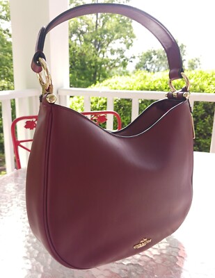 Coach 54446 Mae Oxblood Leather Shoulder/Hobo Bag | eBay