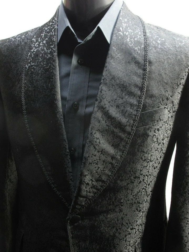 Chaqueta Esmoquin De Colección David Personalizada Sastres Brochado Seda Formal Cena Fumar 38S Foto 4 de 4