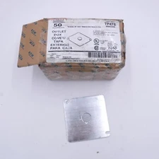 Set of 50 Eaton Crouse-Hinds 4" Square Outlet Box Covers Steel Flat TP478
