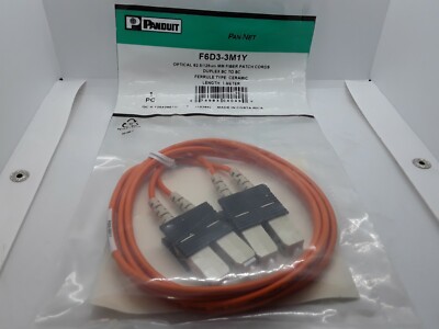Panduit Fiber Optic Cable Patch Cords F6D3-3M1Y Duplex SC to SC (1 meter)