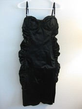 D&G Dolce and Gabbana fitted black satin dress 30/44 (US 8)