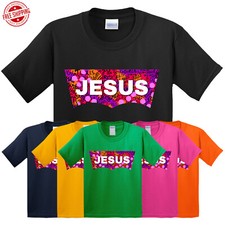 MultiColor Jesus Christian Religious Kids T-Shirt Happy Easter Funny New USA Tee
