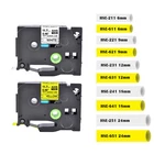 Black Ink White Yellow Heat-Shrink Tube Compatible with Brother HSe 211 221 231