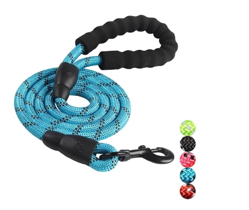 5 FT Dog Rope Leash - Reflective Nylon Lead, Training Padded Handle for Puppies - Picture 4 of 82