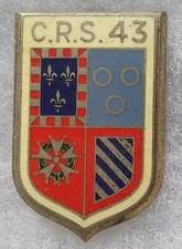 Insigne Badge POLICE Obsolète CRS 43 ancien Drago ORIGINAL FRANCE