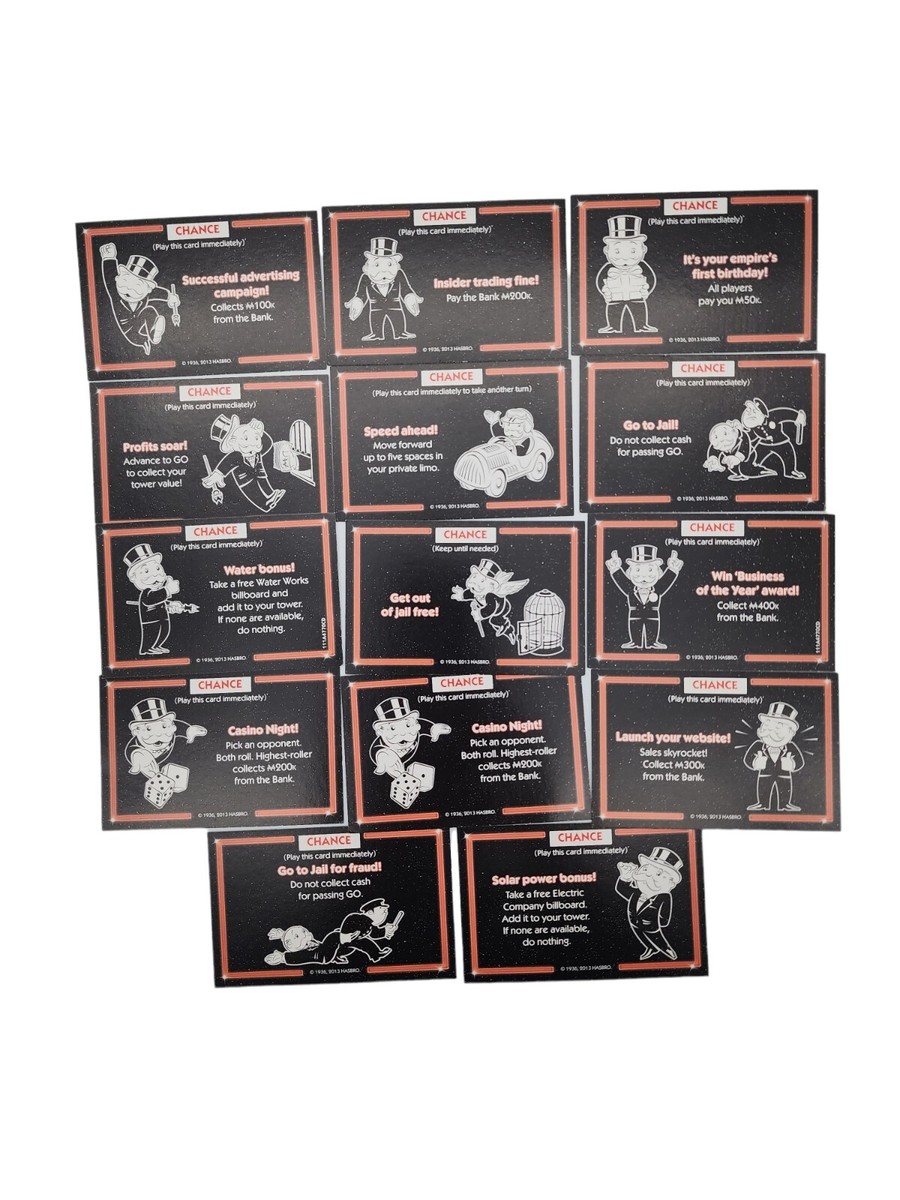 Monopoly Empire Replacement Chance & Empire Cards Official Game
