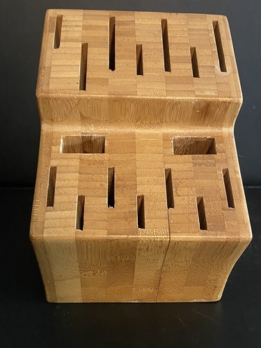 Pampered Chef Knife Block Bamboo Wooden Large 16 Slot - Picture 4 of 8