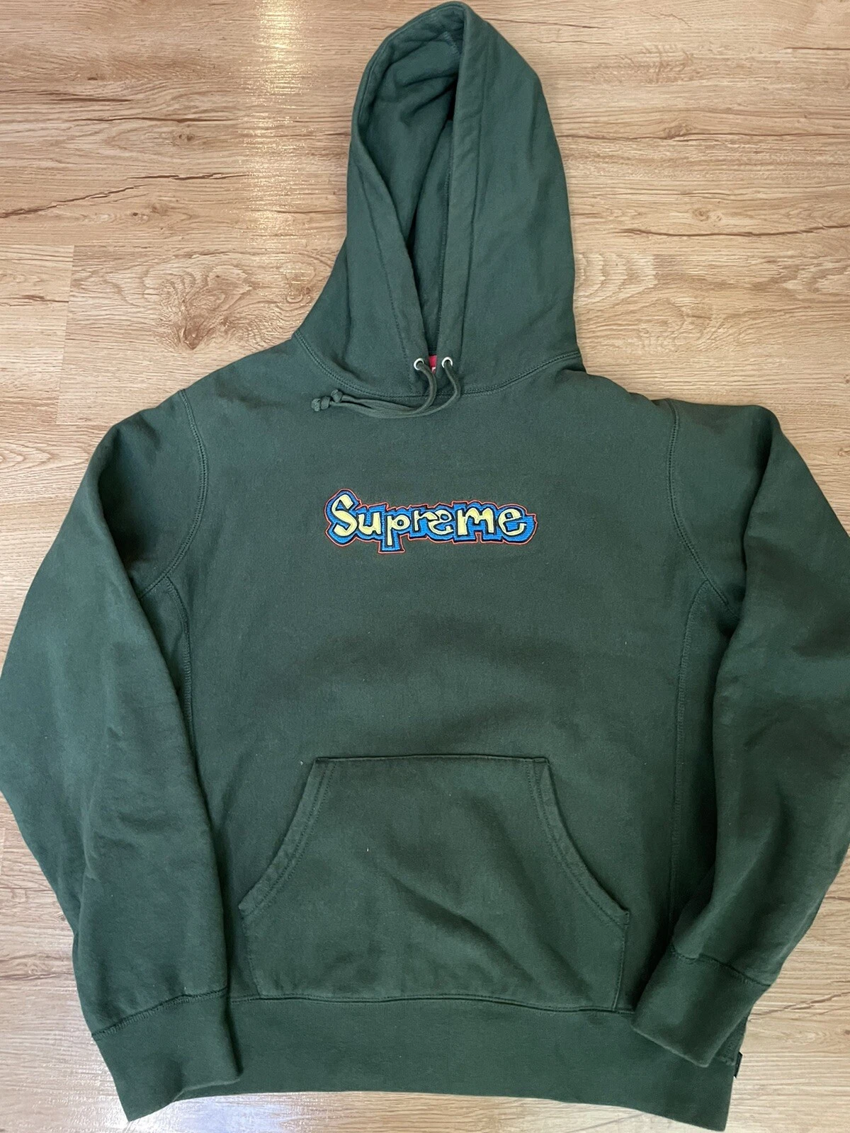 supreme gonz logo hooded sweatshirt dark green size small