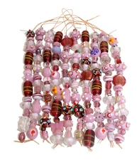 20 Strands Lamp Work Glass Beads, Pink Beads for Jewelry and Decoration, Handmad