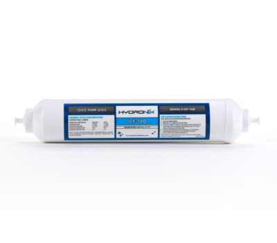 Inline RO Post Fridge Ice Coconut GAC Water Filter 2000 Gal, 1/4'' Quick Connect