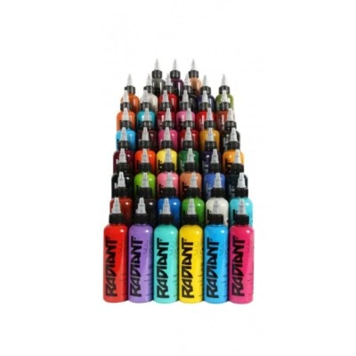Radiant Colors Tattoo Ink Set Artists Select 45 Color 1oz Bottles