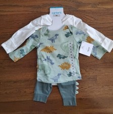 NEW CARTERS Boys 3M 3-piece Dino Set
