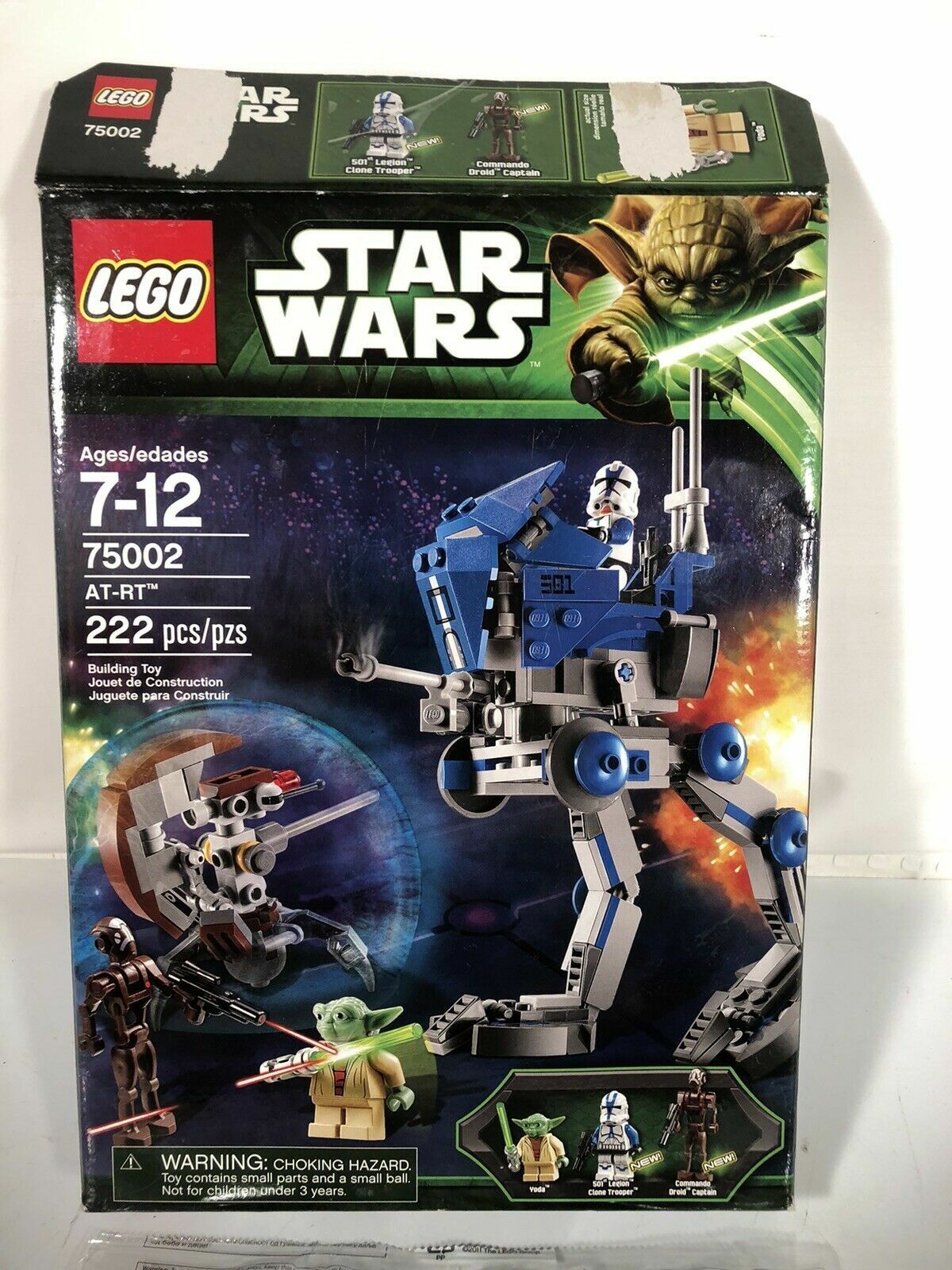 LEGO Star Wars 75002 AT-RT Walker Yoda 501 Legion Clone Trooper 222 pc RETIRED