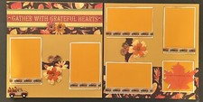 12X12 THANKSGIVING FALL GRATEFUL HEARTS PREMADE SCRAPBOOK 2 PAGES - TONYA 4470
