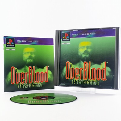 Sony Playstation 1 Spiel : Over Blood A 3-D Sci-Fi Adventure - OVP Anleitung PS1