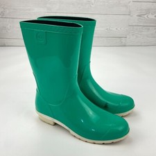 UGG Sienna Green Waterproof Rubber Rain Boots Women's Size 8