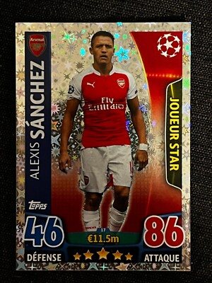 TOPPS CARD MATCH ATTAX 2015/16 SPIELER STAR ALEXIS SANCHEZ ARSENAL # 17 MINT