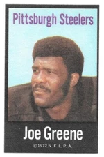 JOE GREENE 1972 NFLPA FABRIC CLOTH IRON ONS 12 PITTSBURGH STEELERS HOF