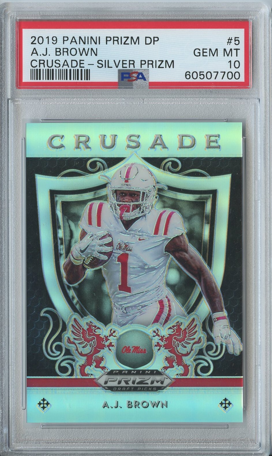 AJ Brown Panini Prizm Draft Picks Crusade #5 Silver