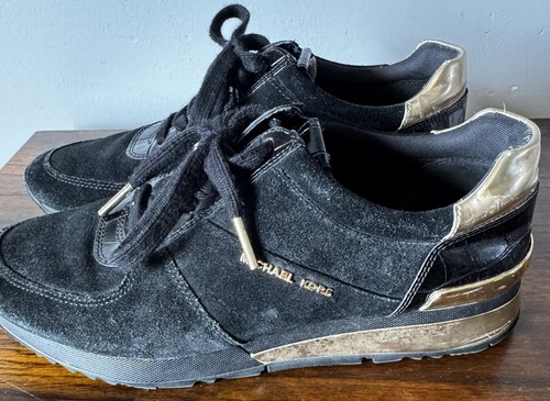 Michael Kors Black And Gold Retro Style Sneakers Women’s Size 8 - Picture 4 of 9