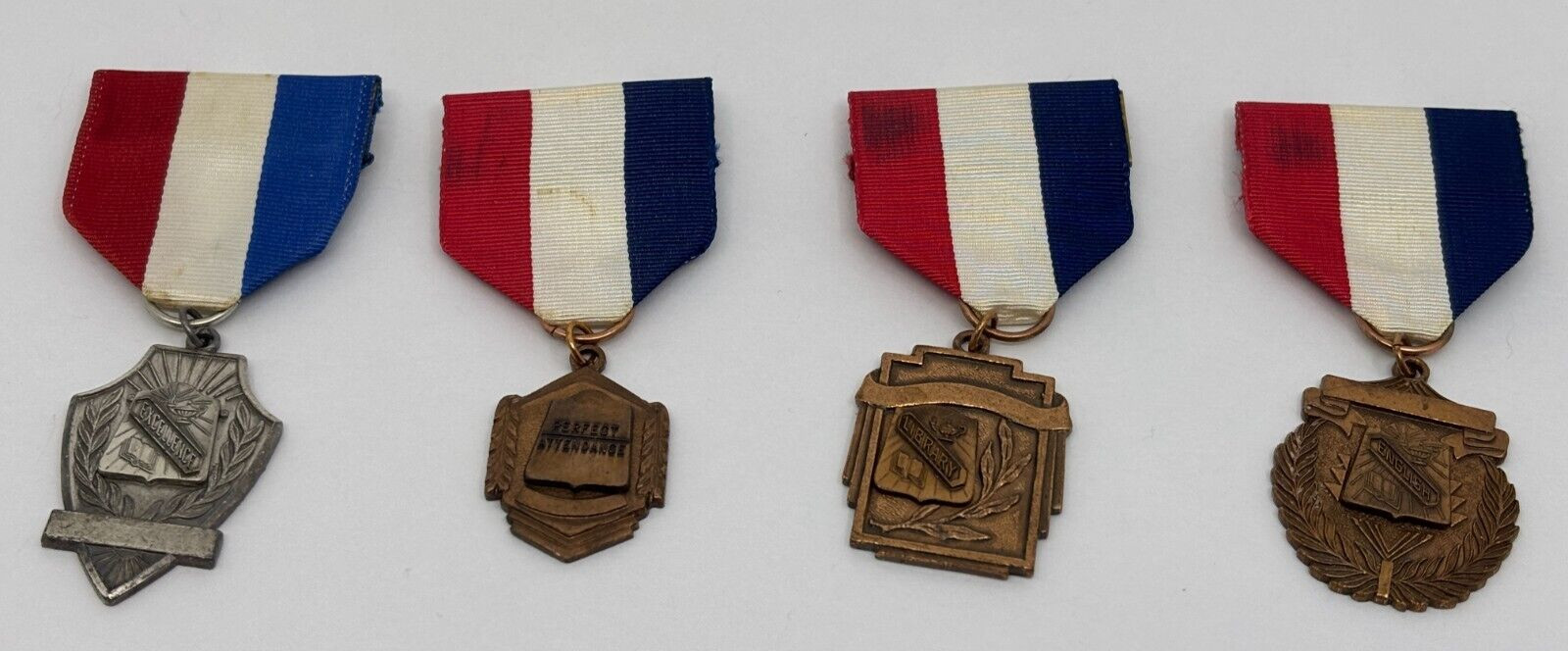 Mixed Lot of 7 Vintage 1970s Buttons Pins Medals School Rewards 4H Awards