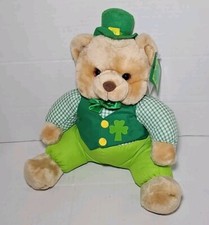 Russ Luv Pets Plush Bear St Patrick's Day Leprechaun Bear 12" Sitting NWT