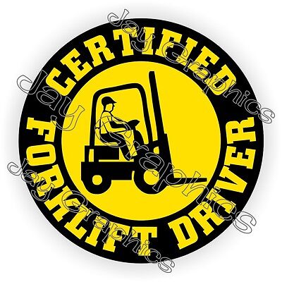 Certified Forklift Driver Hard Hat Sticker / Lift Truck Helmet Decal / Tow Motor