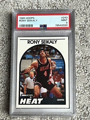 PSA MINT BASKETBALL CARD 1989 HOOPS RONY SEIKALY ROOKIE MIAMI HEAT