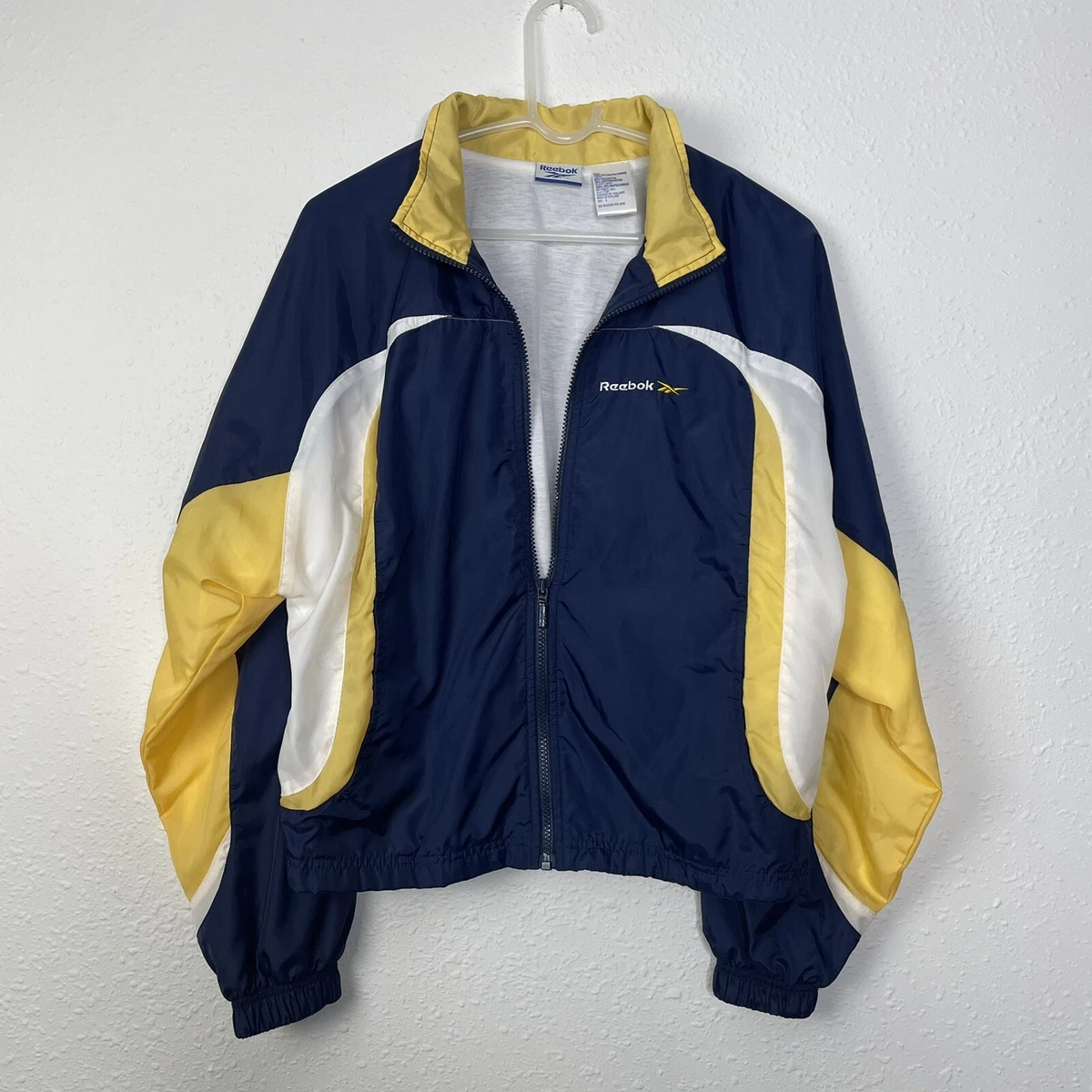 Yellow blue deals and white windbreaker
