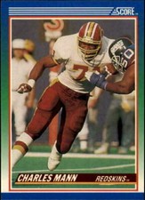 1990 SCORE NFL FOOTBALL Trading Card #101 --- CHARLES MANN, Washington Redskins