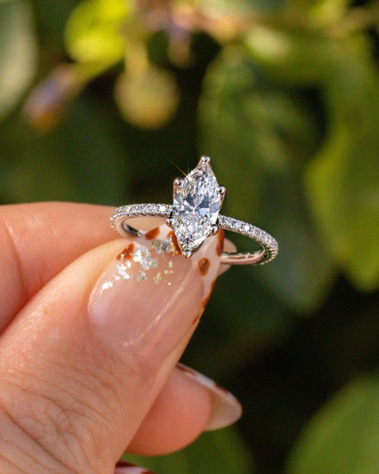 Vintage 1.5CT Marquise Cut CZ Engagement Rings Vintage Simulated