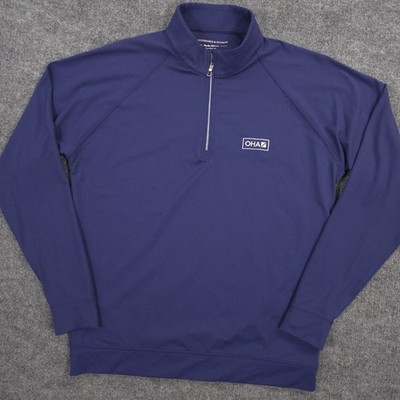Holderness & Bourne Westland 1/4 Zip Mens M Navy Tailored Fit Performance Golf