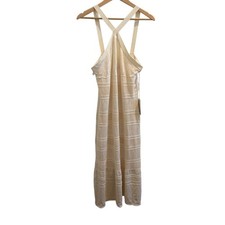 Joie Cream Pointelle Knit Midi Dress Halter Crossback Straps Size M NEW