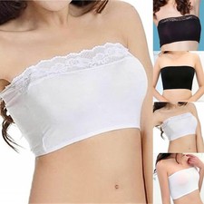Breathable and Fashionable Stretch Bandeau Bras Women's Crop Tank Tops