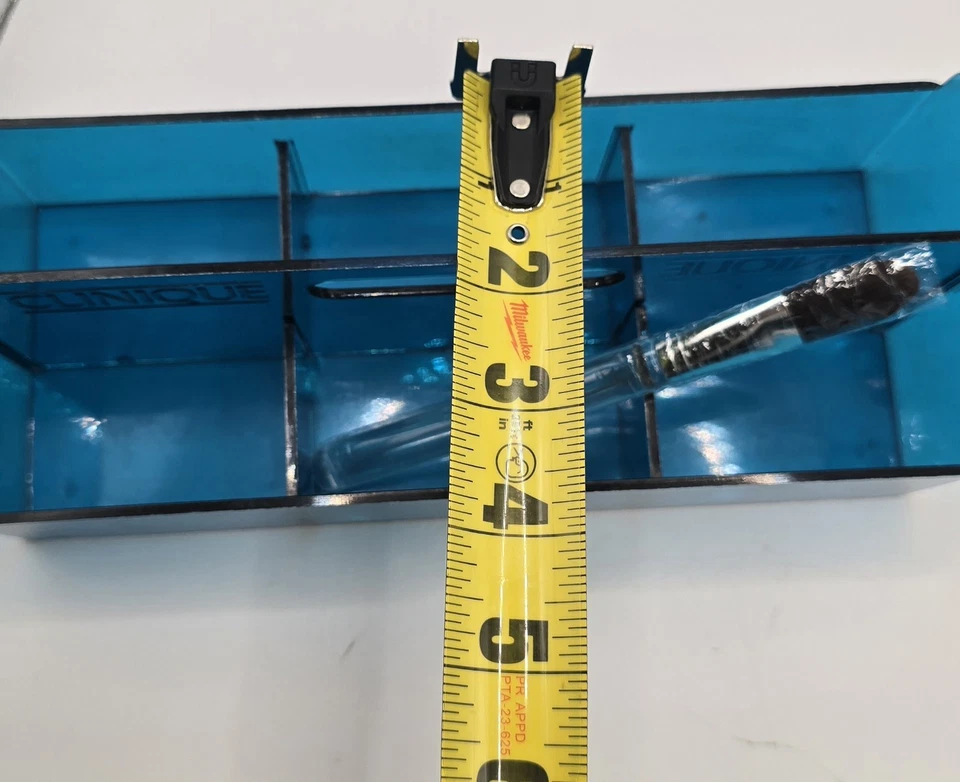 Vintage Clinique Turquoise Blue Acrylic Cosmetic Organizer Bathroom Vanity Tray - Image 4 of 4