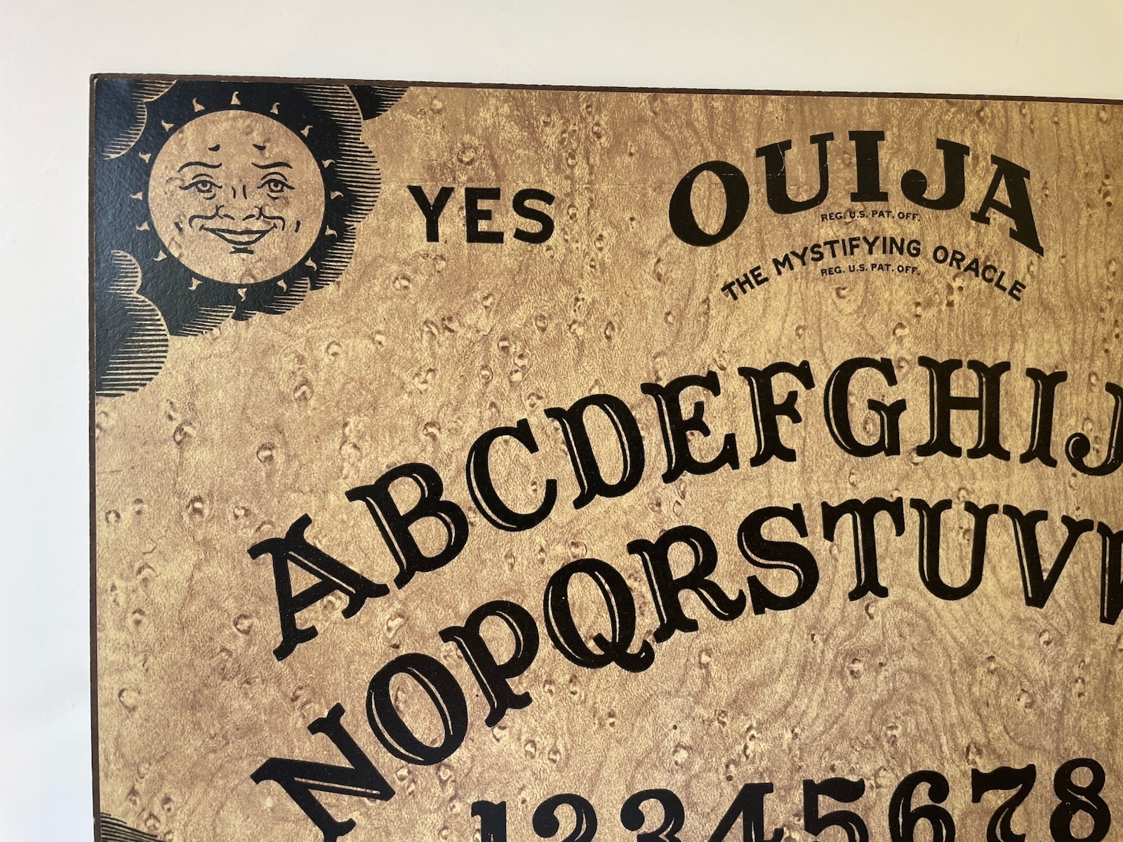 Vintage 40s-50s Ouija Board, William Fuld, With Planchette & Box - Square Edges
