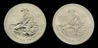 Lot of 2 1984 1985 Engelhard Prospector .999 Fine Silver Rounds Big E & Eagle BU