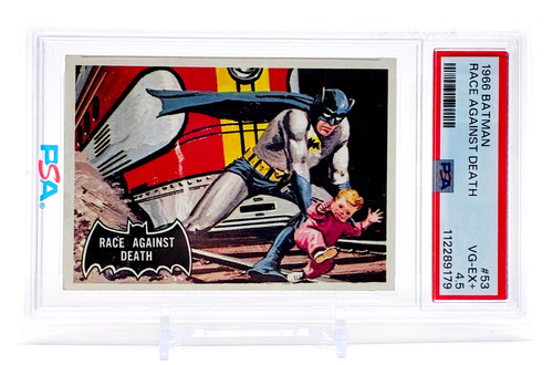 1966 Topps Batman Black Bat #53 Race Against Death — PSA 4.5