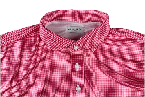 NEU Collars and Co Herren Original Kleid Kragen Hahnentritt Poloshirt Rot Small - Bild 1 von 4