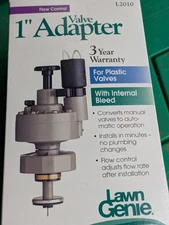 Lawn Genie Valve Adapter L2010 1" Plastic Valve  New in Box
