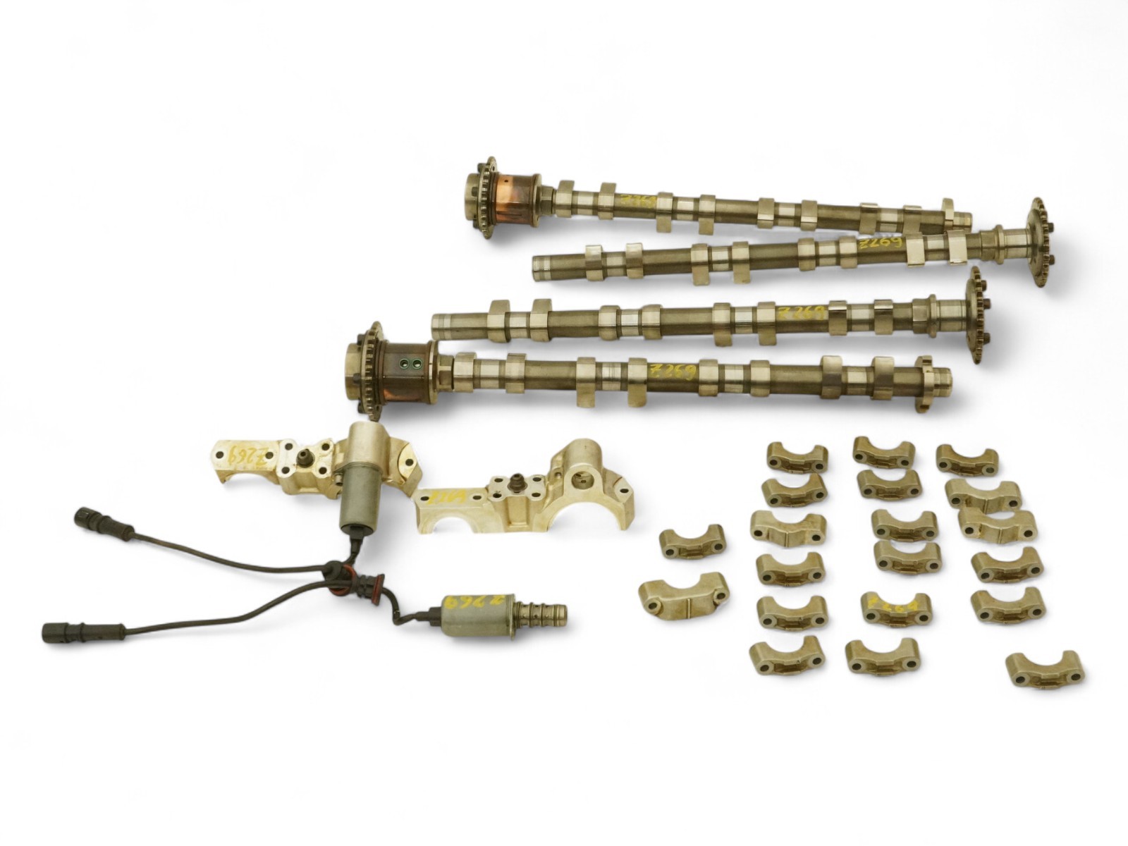 2005-2007 MASERATI QUATTROPORTE M139 4.2L EXHAUST INTAKE CAMSHAFT W BRACKET SET