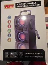 New A21 2.2 CH Portable Bluetooth Wireless Speaker 100 Ft Range, 4 Speakers