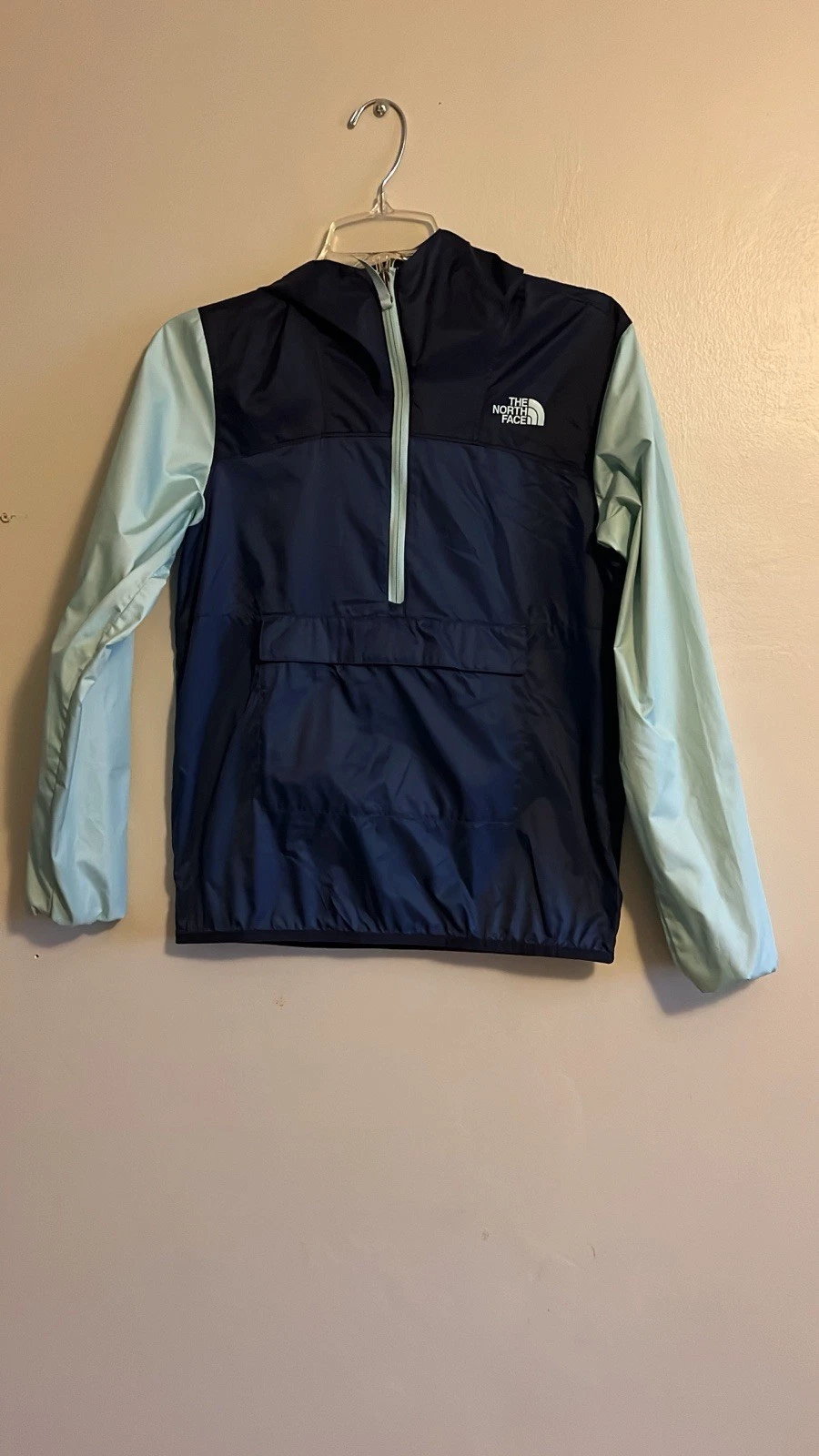 The North Face Boys Long Sleeve Half Zip Hoodie Wind Rain Jacket Anorak Size L