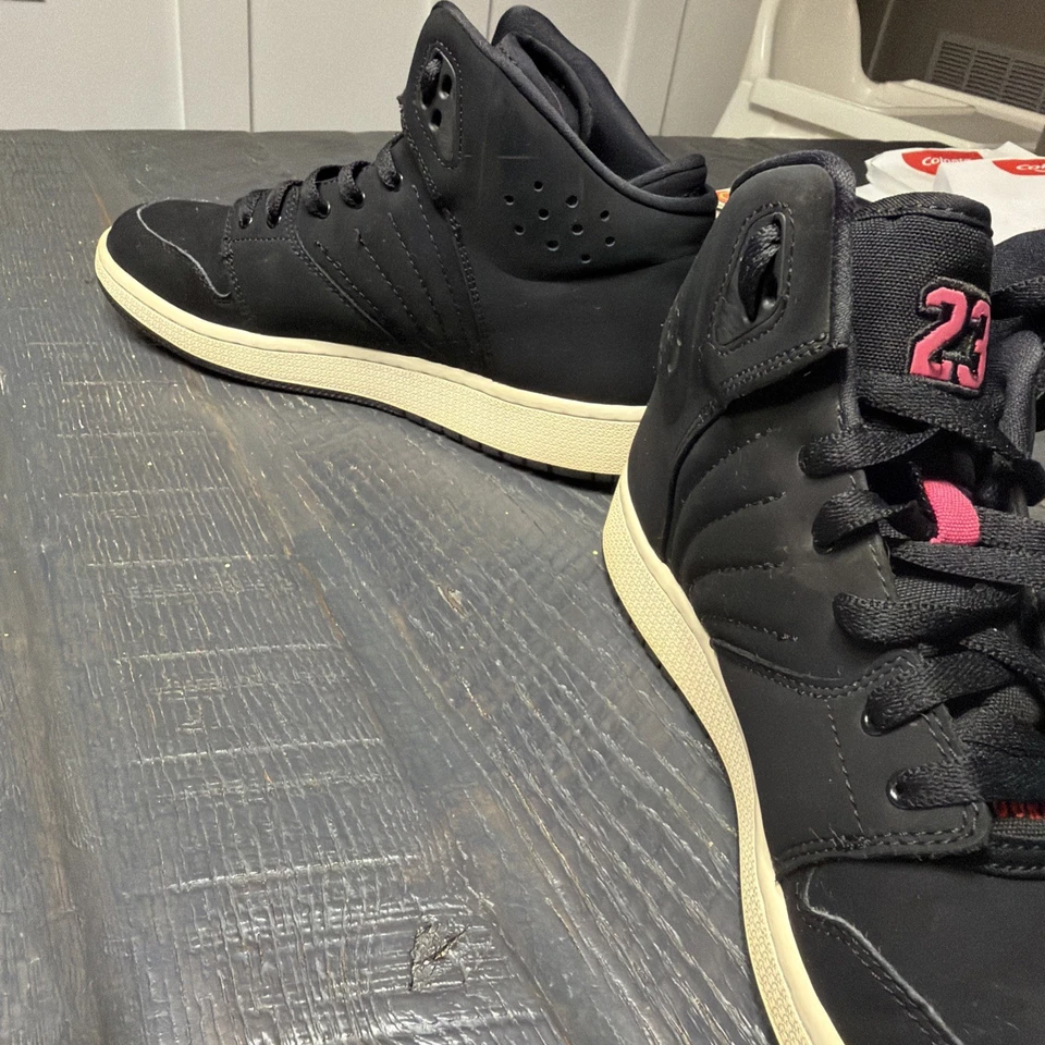 Nike Jordan 1 Flight 4 Prem GG Black Pink Shoes 828245-009 Girls Size 8.5Y Rare - Image 4 of 4