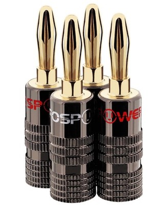 FosPower Bananenstecker 2 Paar / 4 geschlossene Schrauben 2 / 4 Stück,